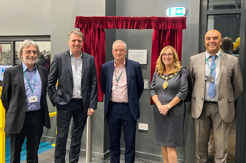 Pictures of Bill Nixon, Chair of Governors at St Helens College, Steve Rotheram, Mayor of the Liverpool City Region, Simon Pierce, CEO and Principal of St Helens College, Cllr Sue Murphy, Mayor of St Helens and Rav Garcha, Deputy CEO and Chief Financial Officer at St Helens College.