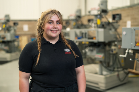 Picture of Rebecca our Mechanical Engineering Apprentice.