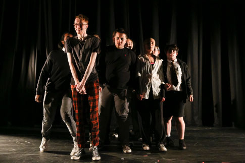 Picture of our student, Brad, during the Babel Performance