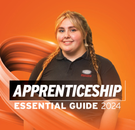 Picture which says 'Essential Guide to Apprenticeships for 2022'