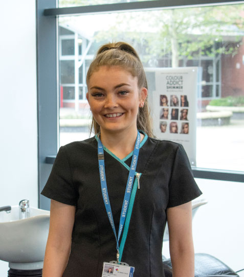 Picture of our hairdressing student, Nicole