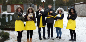 Students brave the cold to look after our animals