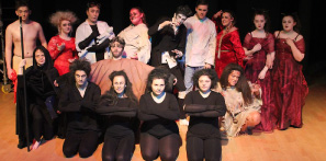 Picture of our performing arts students after finishing their makeup.