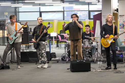 Picture of The Mercian's performing in College