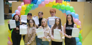 Picture of our students celebrating their results.