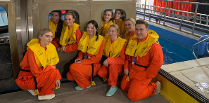 Picture of Cabin Crew students at the water survival training
