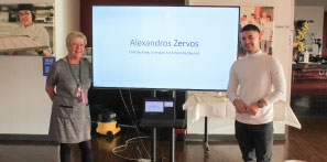 Picture of guest speaker Alexandros Zervos and his former tutor.