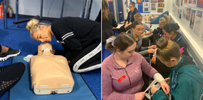 Picture of our students completing first aid training