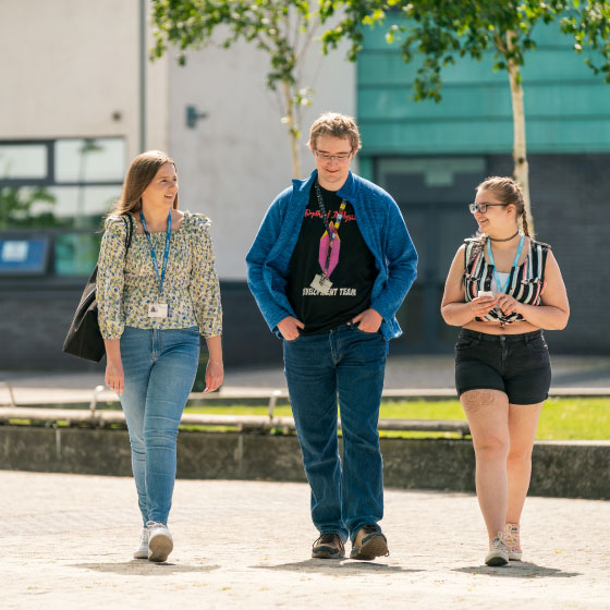 Picture of our students walking through our campus