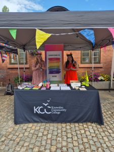 Staff representing college at Knowsley pride