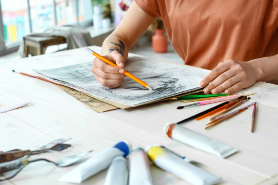 Picture of someone drawing