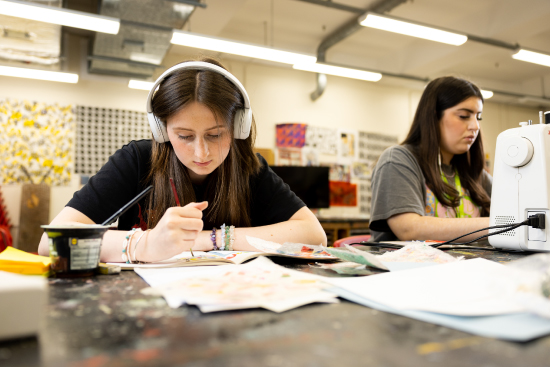 Picture of someone doing art and design