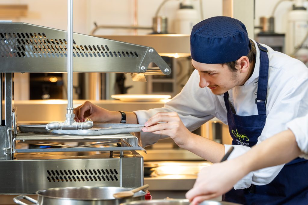 Picture of our students using the new kitchen facilities