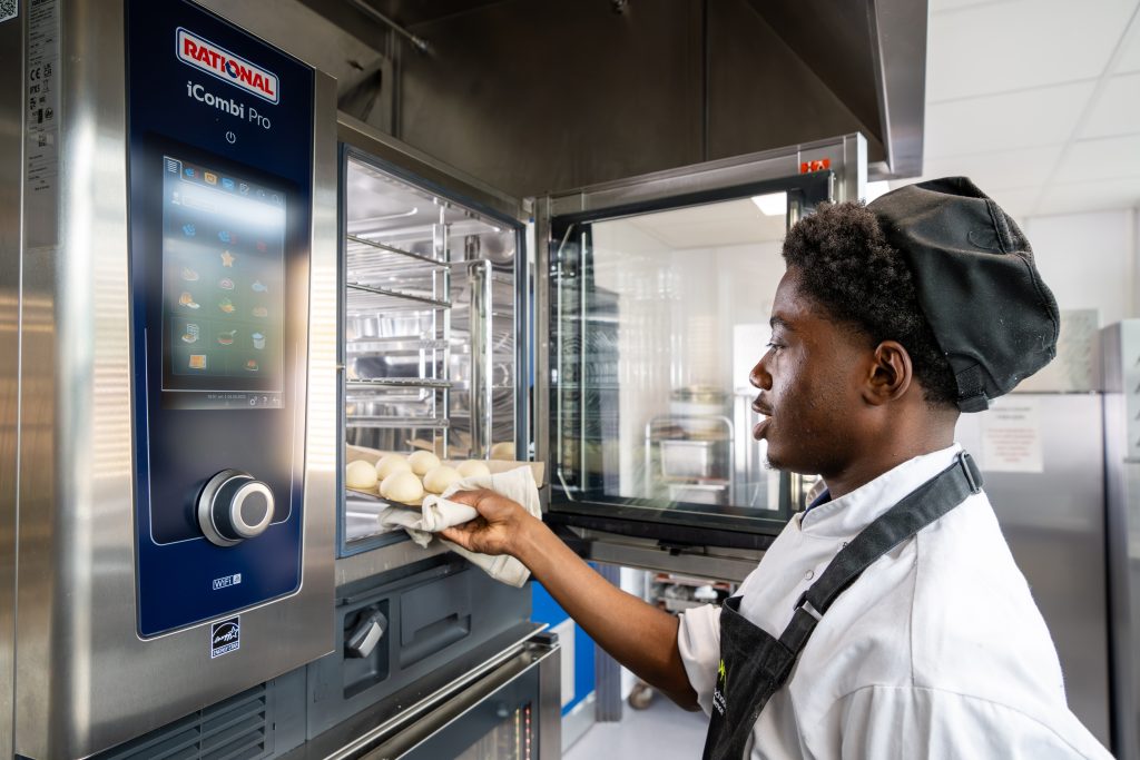 Picture of our students using the new kitchen facilities