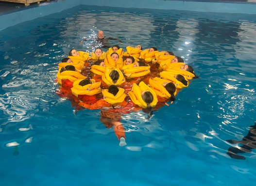 Picture of our students during their Sea Survival Training Day