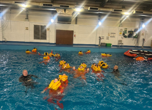 Picture of our students during their Sea Survival Training Day