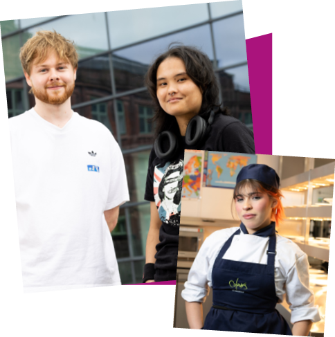 Picture of our students on resutls day and also a picture of our student Berenice