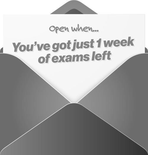 Artwork that says open when you've got just 1 week of exams left