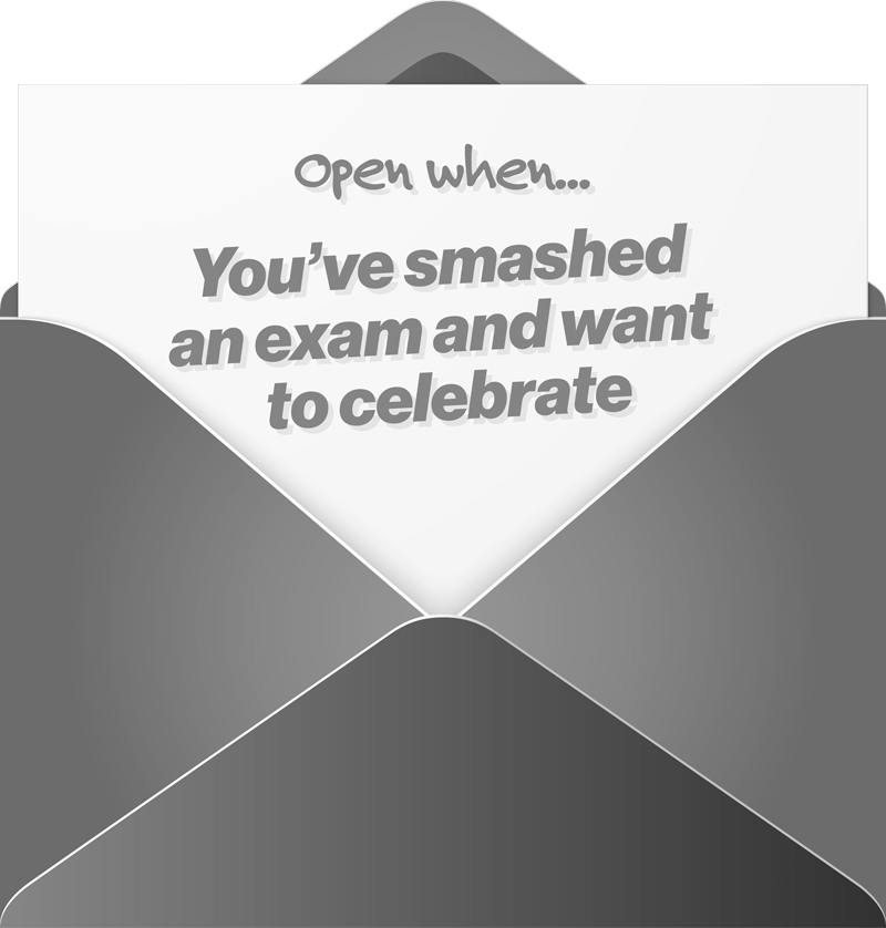 Artwork that says you've smashed an exam and want to celebrate