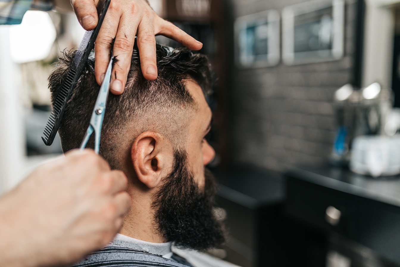 Man getting his hair cut