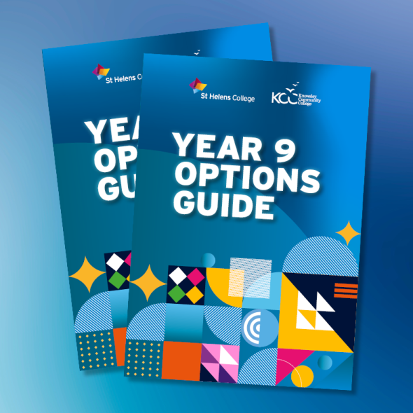 Artwork showing the front cover of the Year 9 Options Guide